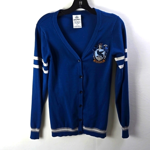 Harry Potter Ravenclaw House Cardigan Sweater Women's Blue Size M - Picture 1 of 8